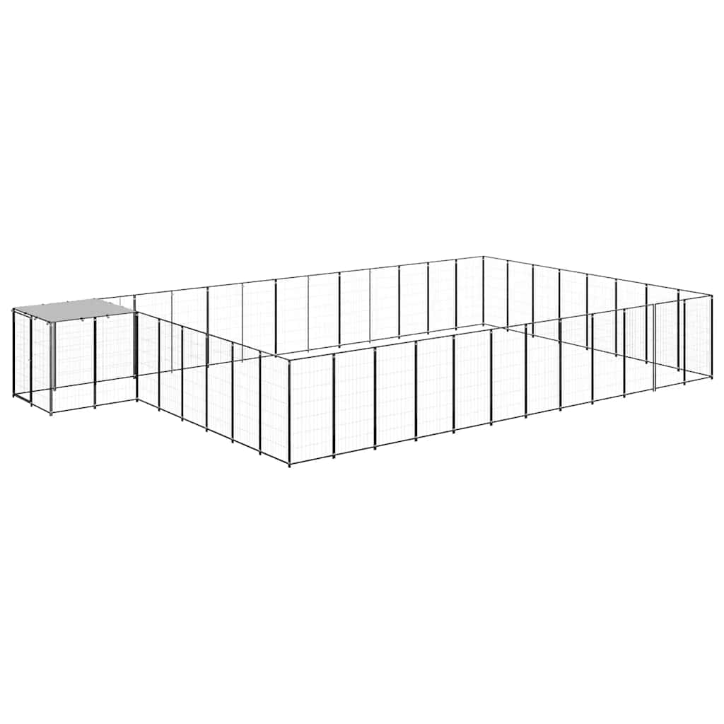vidaXL Kojec dla psa, czarny, 30,25 m², stalowy