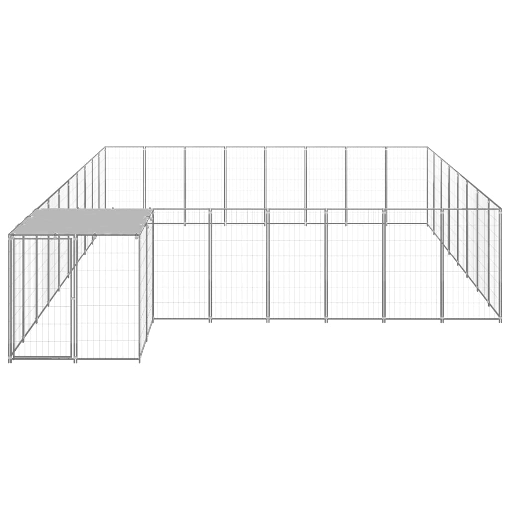 vidaXL Kojec dla psa, srebrny, 20,57 m², stalowy