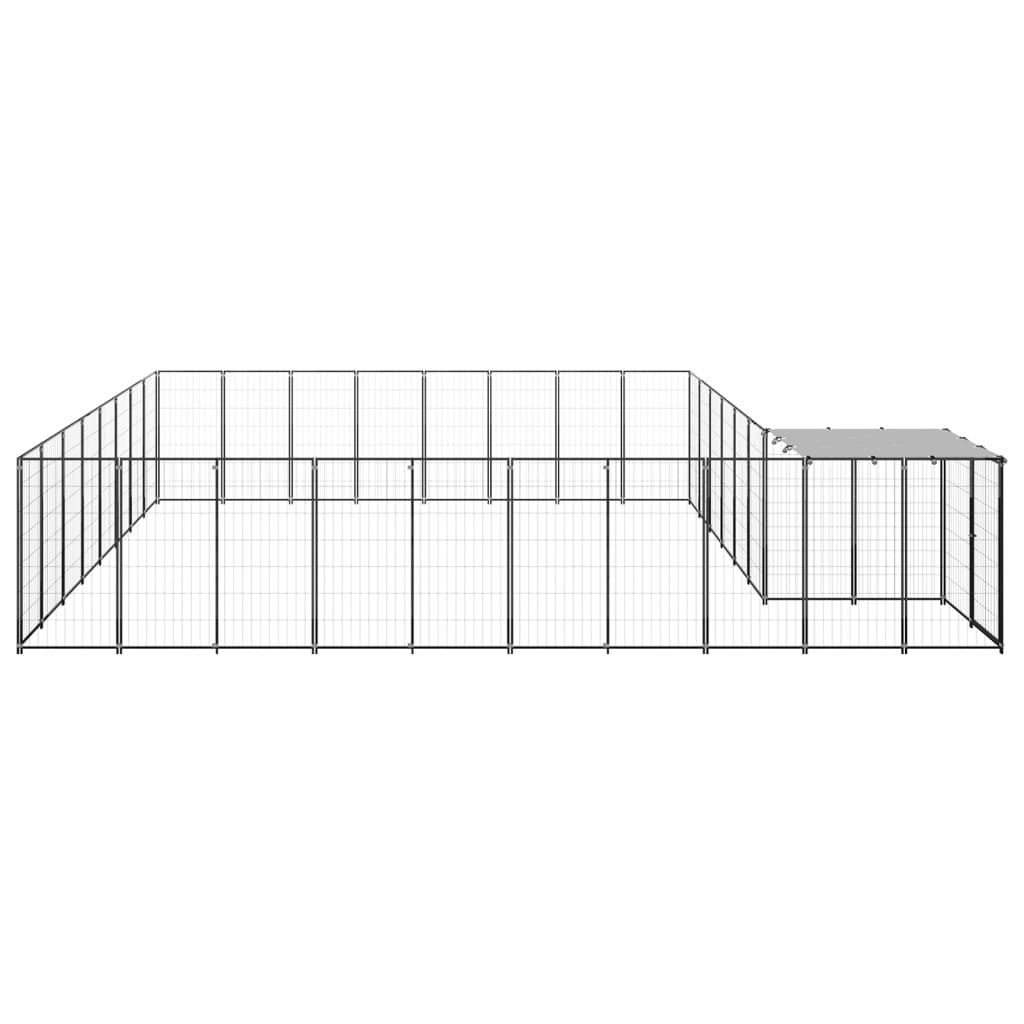 vidaXL Kojec dla psa, srebrny, 20,57 m², stalowy