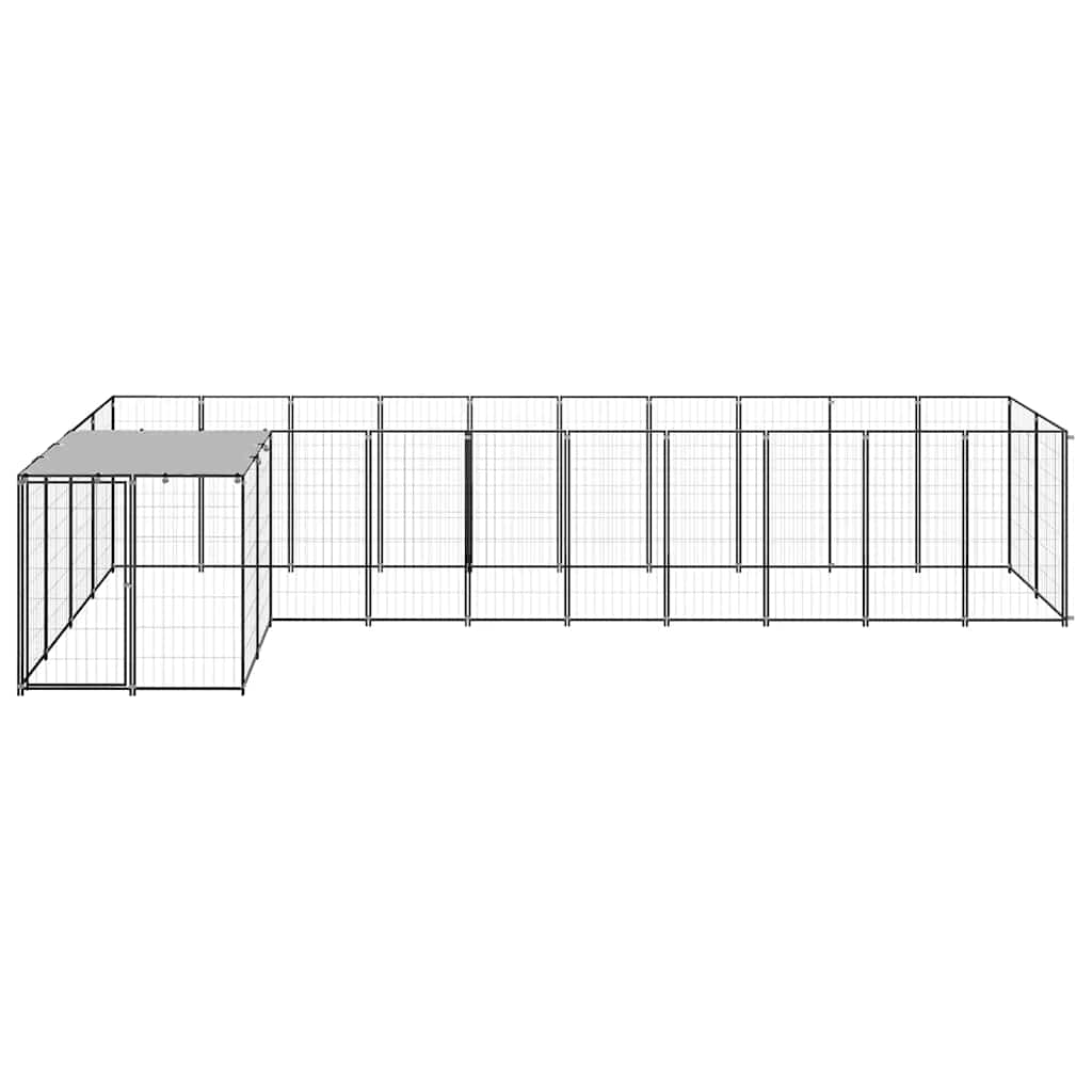 vidaXL Kojec dla psa, czarny, 7,26 m², stalowy