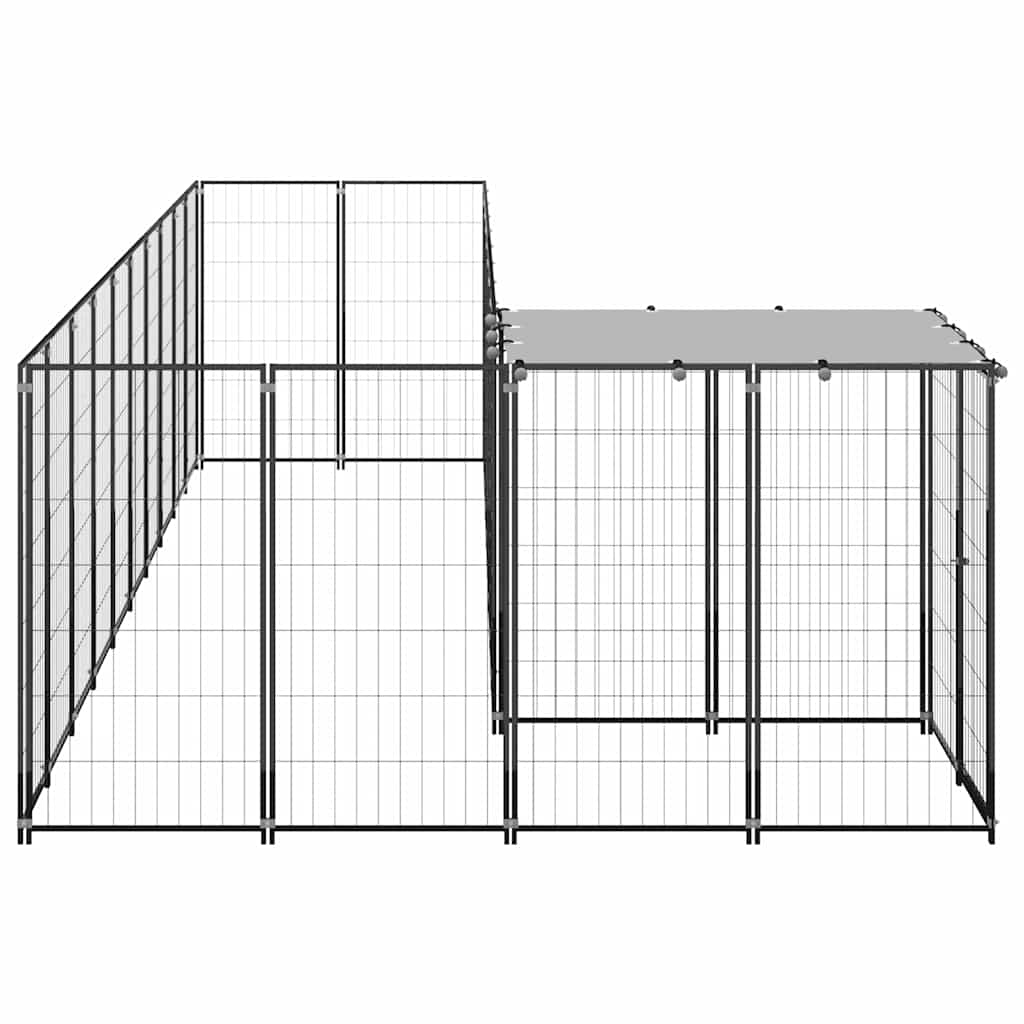 vidaXL Kojec dla psa, czarny, 7,26 m², stalowy