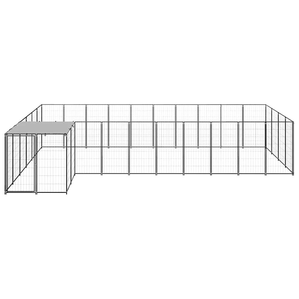 vidaXL Kojec dla psa, czarny, 13,31 m², stalowy