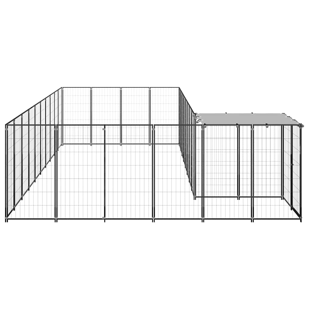 vidaXL Kojec dla psa, czarny, 13,31 m², stalowy