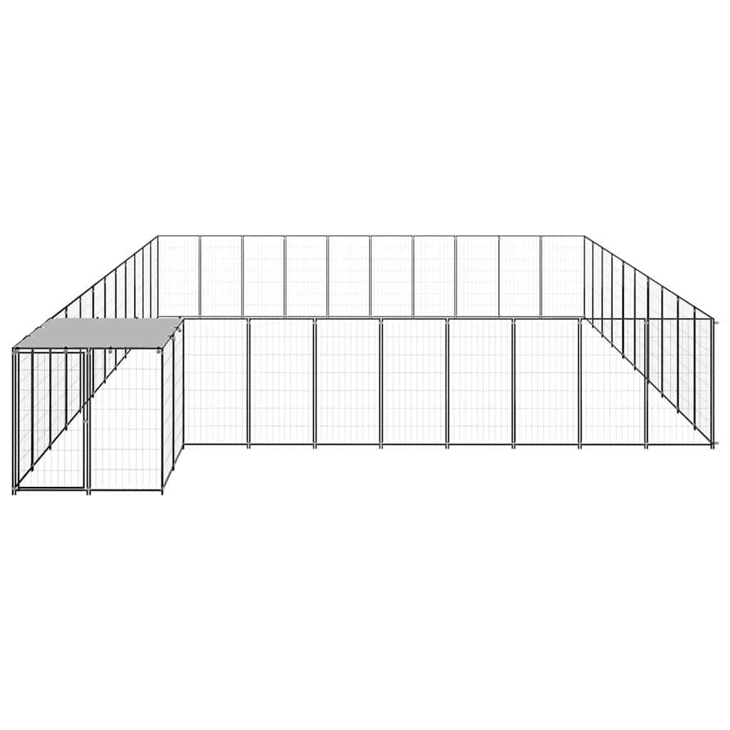 vidaXL Kojec dla psa, czarny, 31,46 m², stalowy