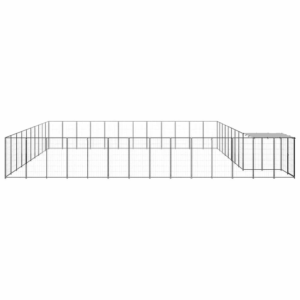 vidaXL Kojec dla psa, czarny, 37,51 m², stalowy