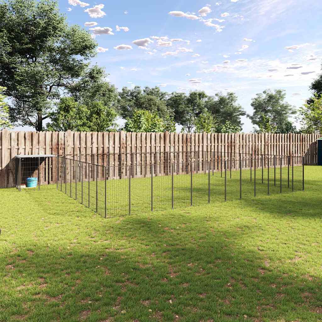 vidaXL Kojec dla psa, czarny, 37,51 m², stalowy