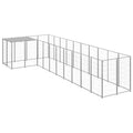 vidaXL Kojec dla psa, srebrny, 7,26 m², stalowy