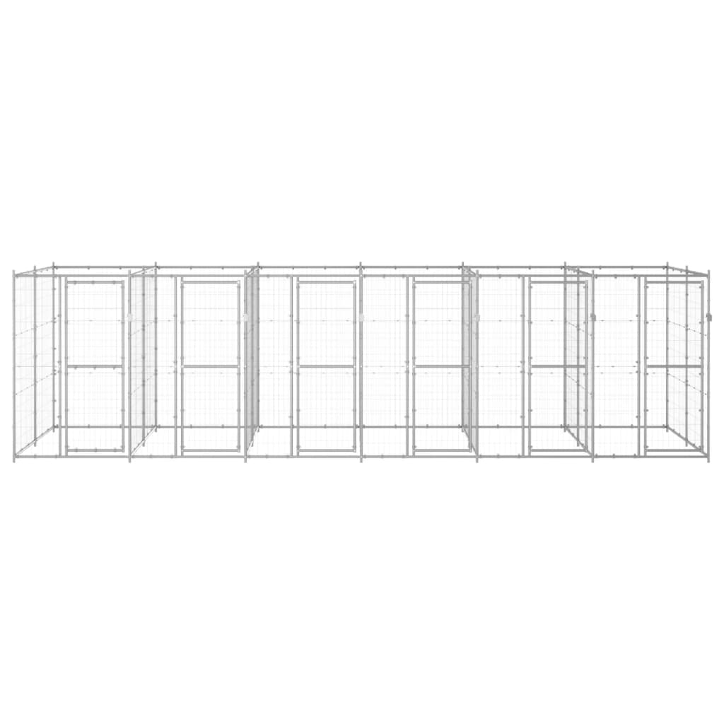 vidaXL Kojec zewnętrzny dla psa, stal galwanizowana, 14,52 m²