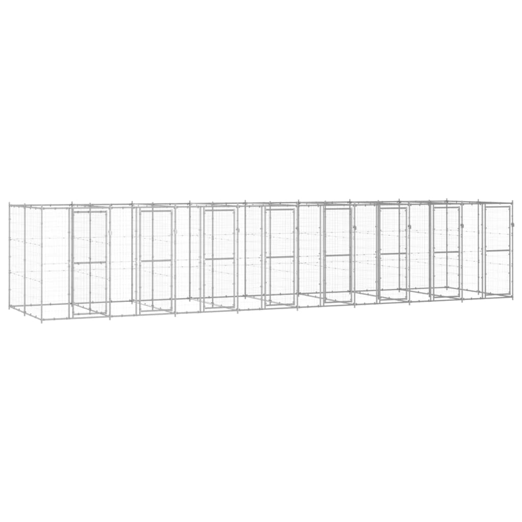 vidaXL Kojec zewnętrzny dla psa, stal galwanizowana, 19,36 m²