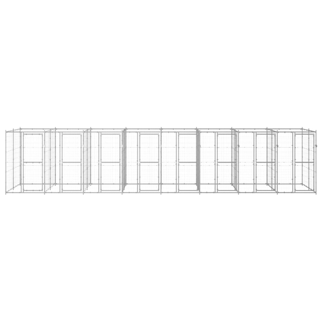 vidaXL Kojec zewnętrzny dla psa, stal galwanizowana, 19,36 m²