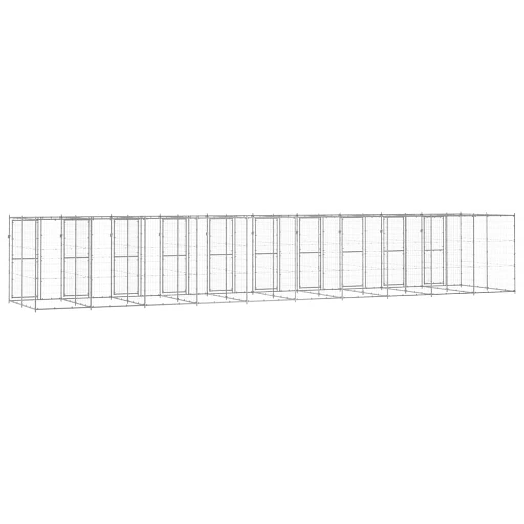 vidaXL Kojec zewnętrzny dla psa, stal galwanizowana, 24,2 m²