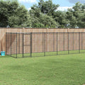 vidaXL Kojec dla psa, z zadaszeniem, stalowy, 26,62 m²