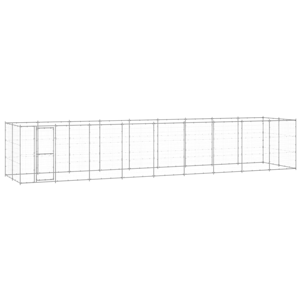 vidaXL Kojec zewnętrzny dla psa, stal galwanizowana, 21,78 m²