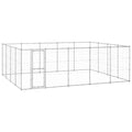 vidaXL Kojec zewnętrzny dla psa, stal galwanizowana, 24,2 m²
