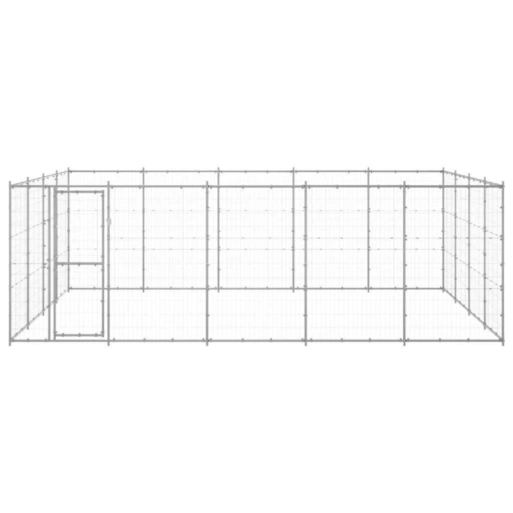 vidaXL Kojec zewnętrzny dla psa, stal galwanizowana, 24,2 m²
