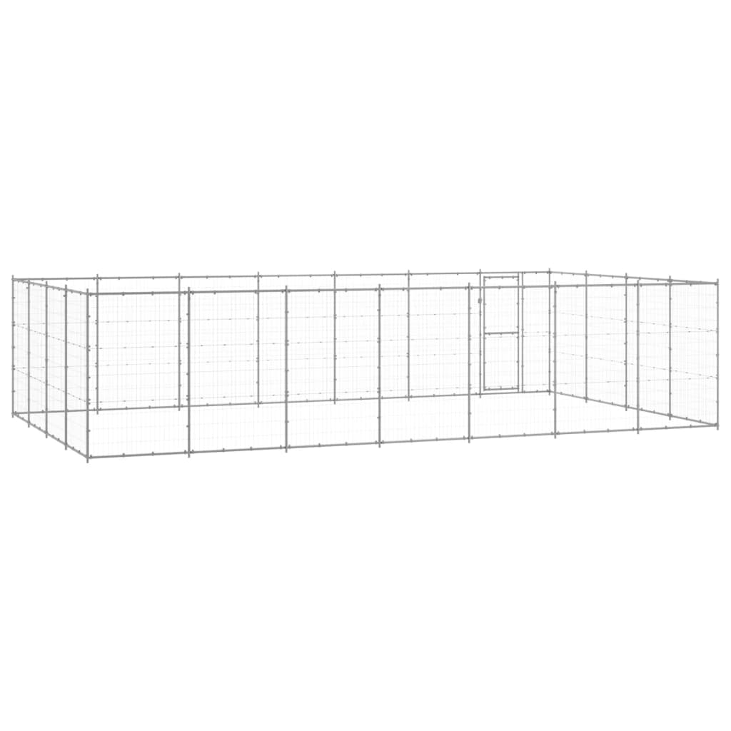 vidaXL Kojec zewnętrzny dla psa, stal galwanizowana, 33,88 m²
