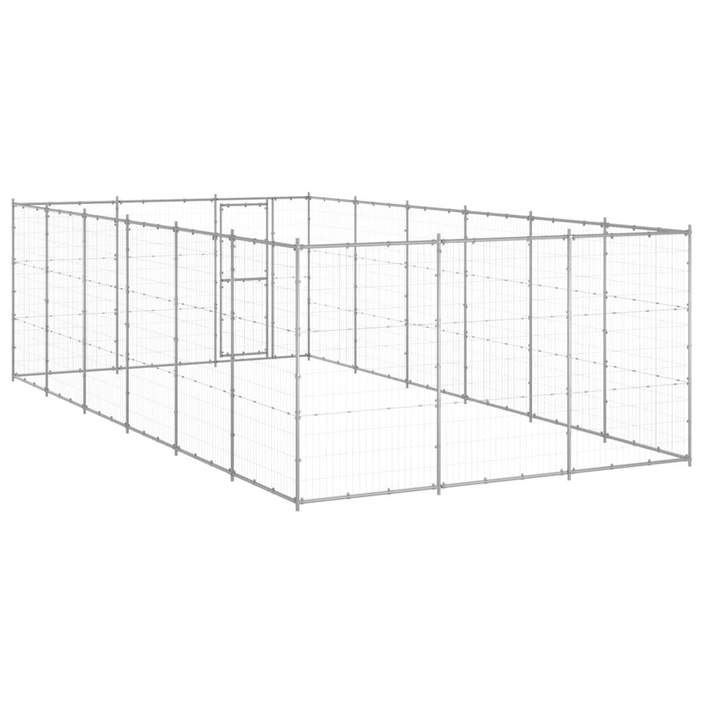vidaXL Kojec zewnętrzny dla psa, stal galwanizowana, 21,78 m²