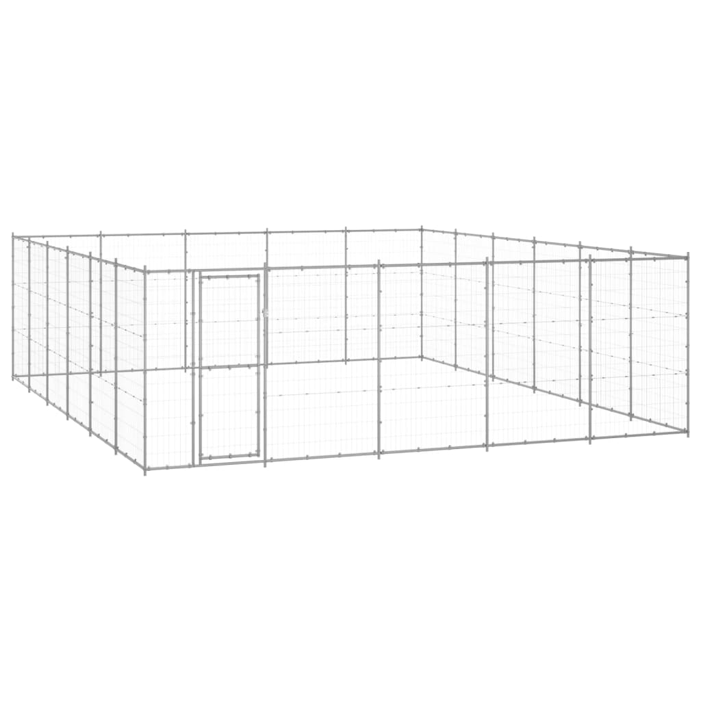 vidaXL Kojec zewnętrzny dla psa, stal galwanizowana, 36,3 m²