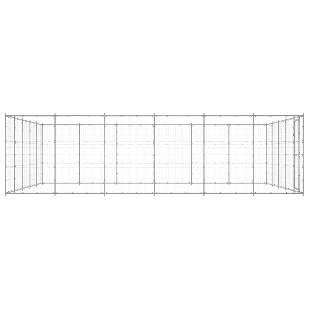vidaXL Kojec zewnętrzny dla psa, stal galwanizowana, 36,3 m²