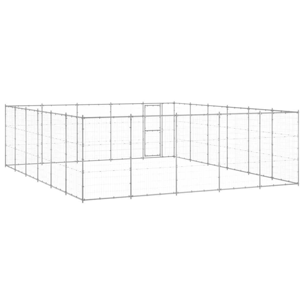vidaXL Kojec zewnętrzny dla psa, stal galwanizowana, 36,3 m²
