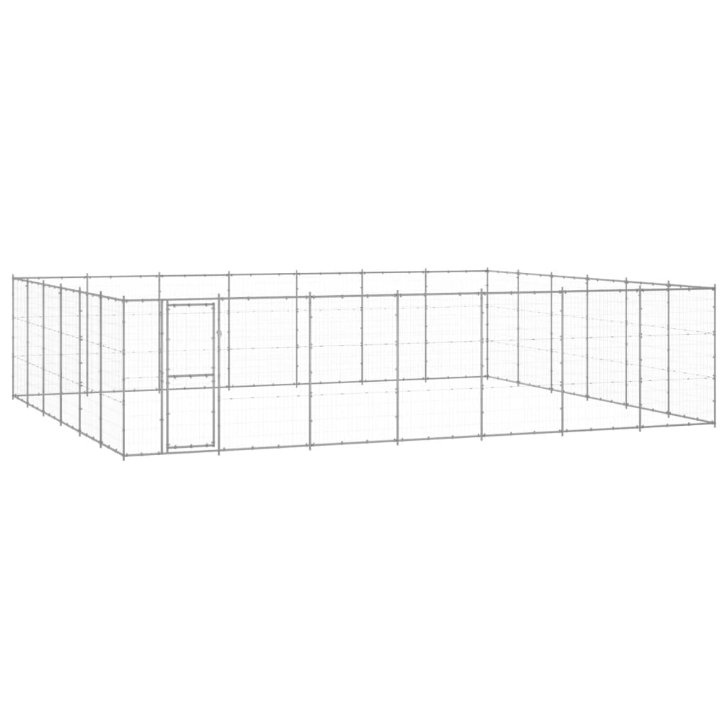 vidaXL Kojec zewnętrzny dla psa, stal galwanizowana, 50,82 m²
