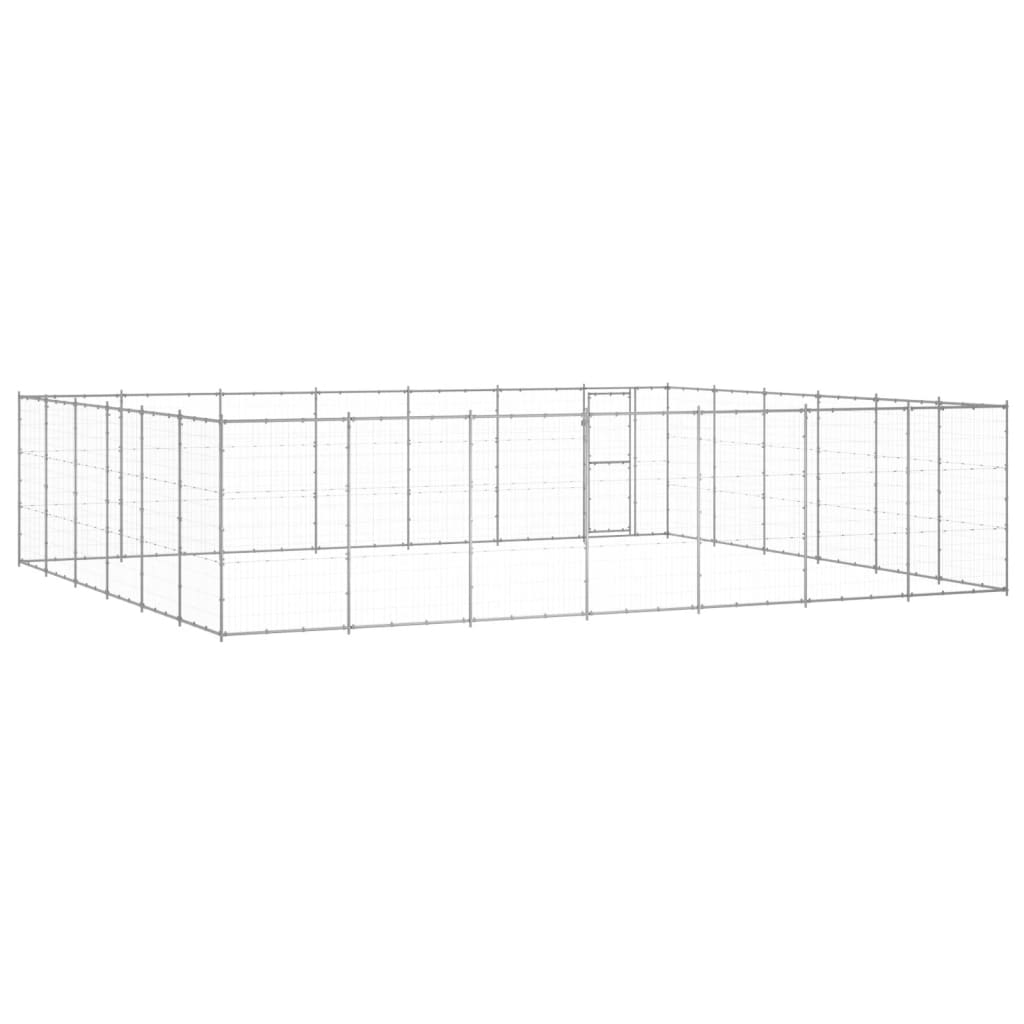 vidaXL Kojec zewnętrzny dla psa, stal galwanizowana, 50,82 m²