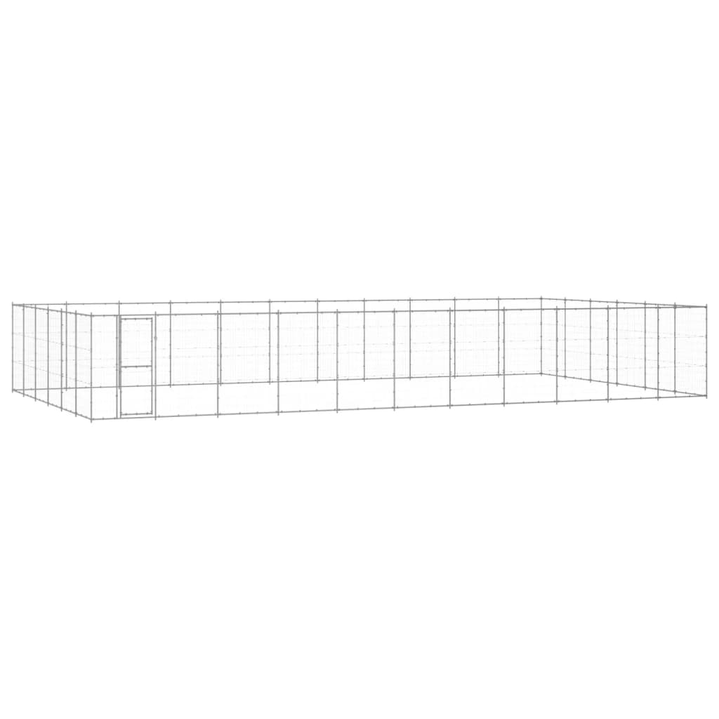 vidaXL Kojec zewnętrzny dla psa, stal galwanizowana, 79,86 m²