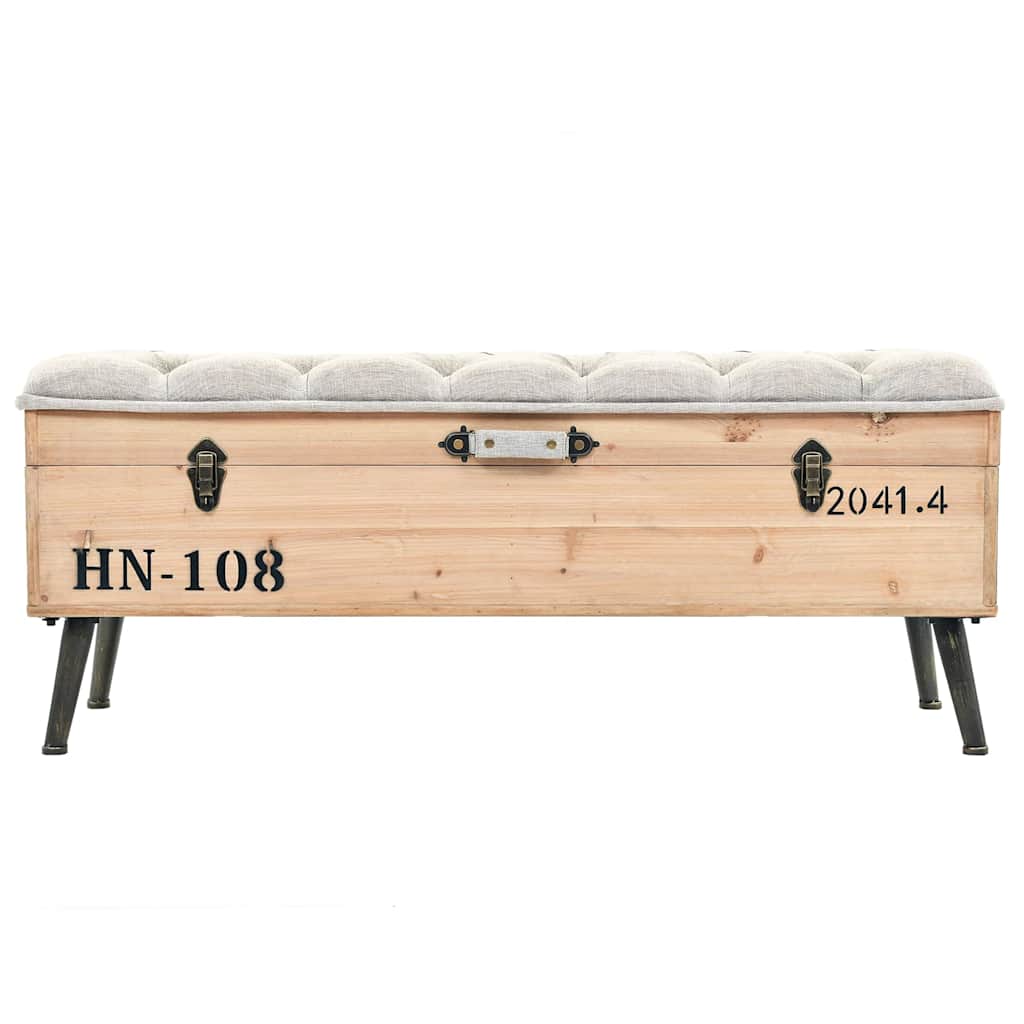 vidaXL Ławka ze schowkiem, 110 cm, lite drewno jodłowe