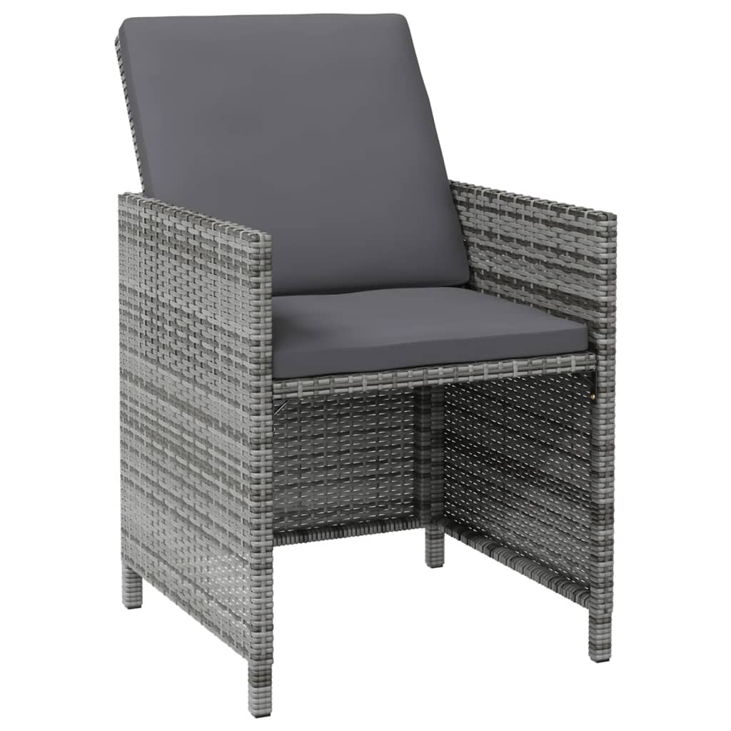 vidaXL 4-cz. zestaw krzeseł i stołków ogrodowych, rattan PE, szary