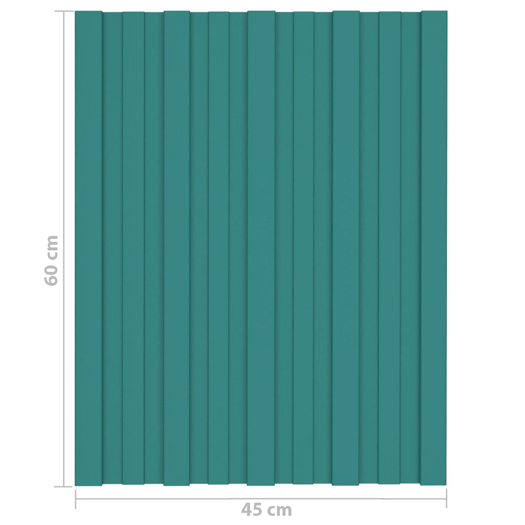 vidaXL Panel dachowy 36 pcs zielony 60 x 45 cm Stal galwanizowana