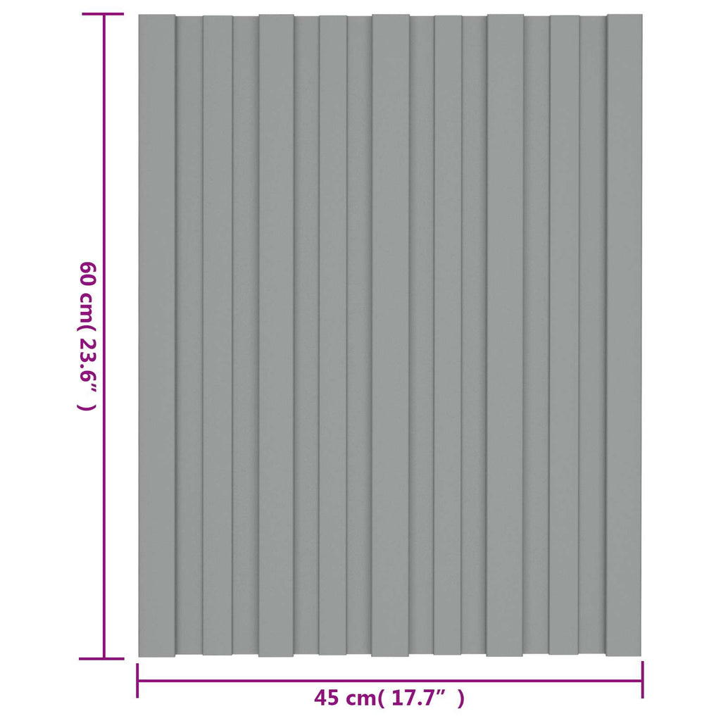 vidaXL Panel dachowy 36 pcs Szary 60 x 45 cm Stal galwanizowana