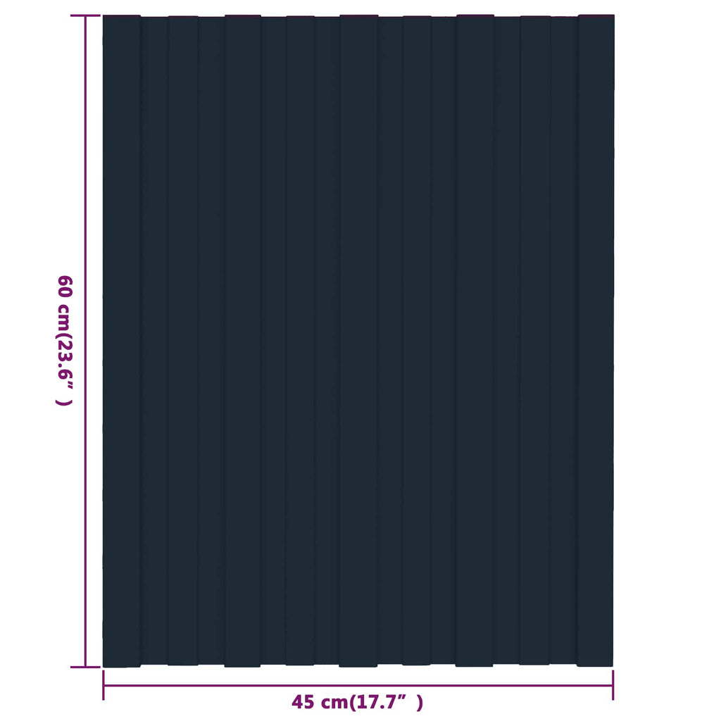 vidaXL Panel dachowy 12 pcs antracytowy 60 x 45 cm Stal galwanizowana