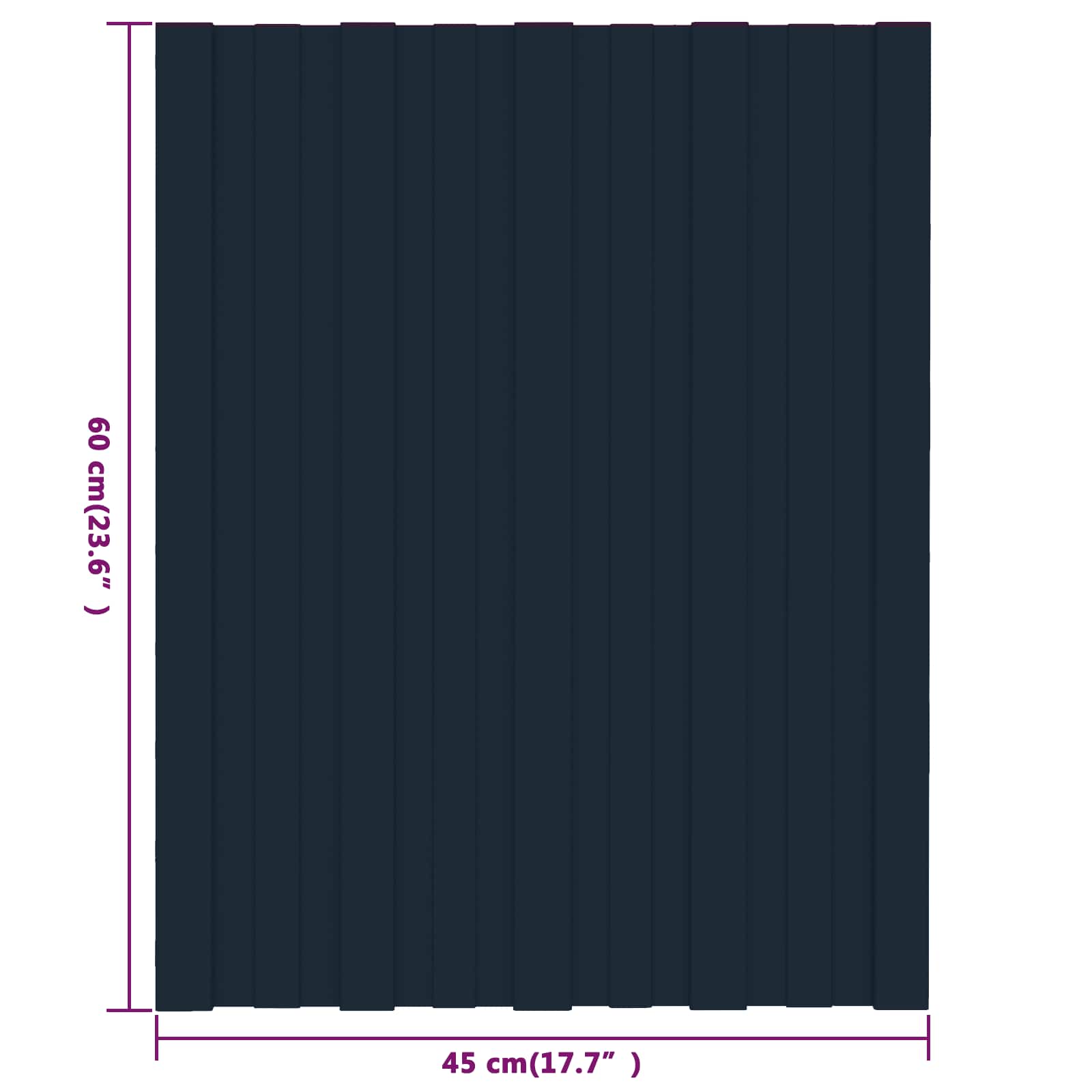 vidaXL Panel dachowy 12 pcs antracytowy 60 x 45 cm Stal galwanizowana
