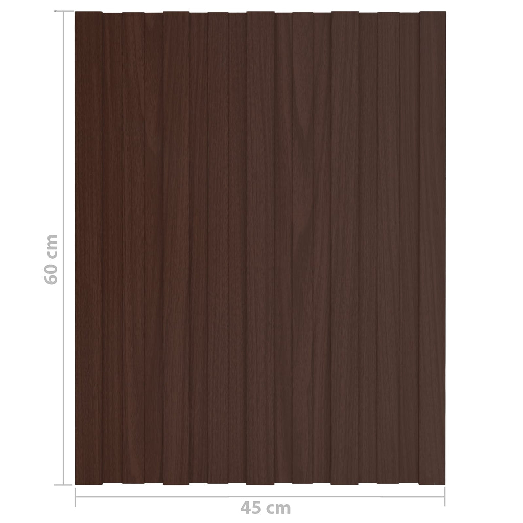 vidaXL Panel dachowy 36 pcs brązowy 60 x 45 cm Stal galwanizowana