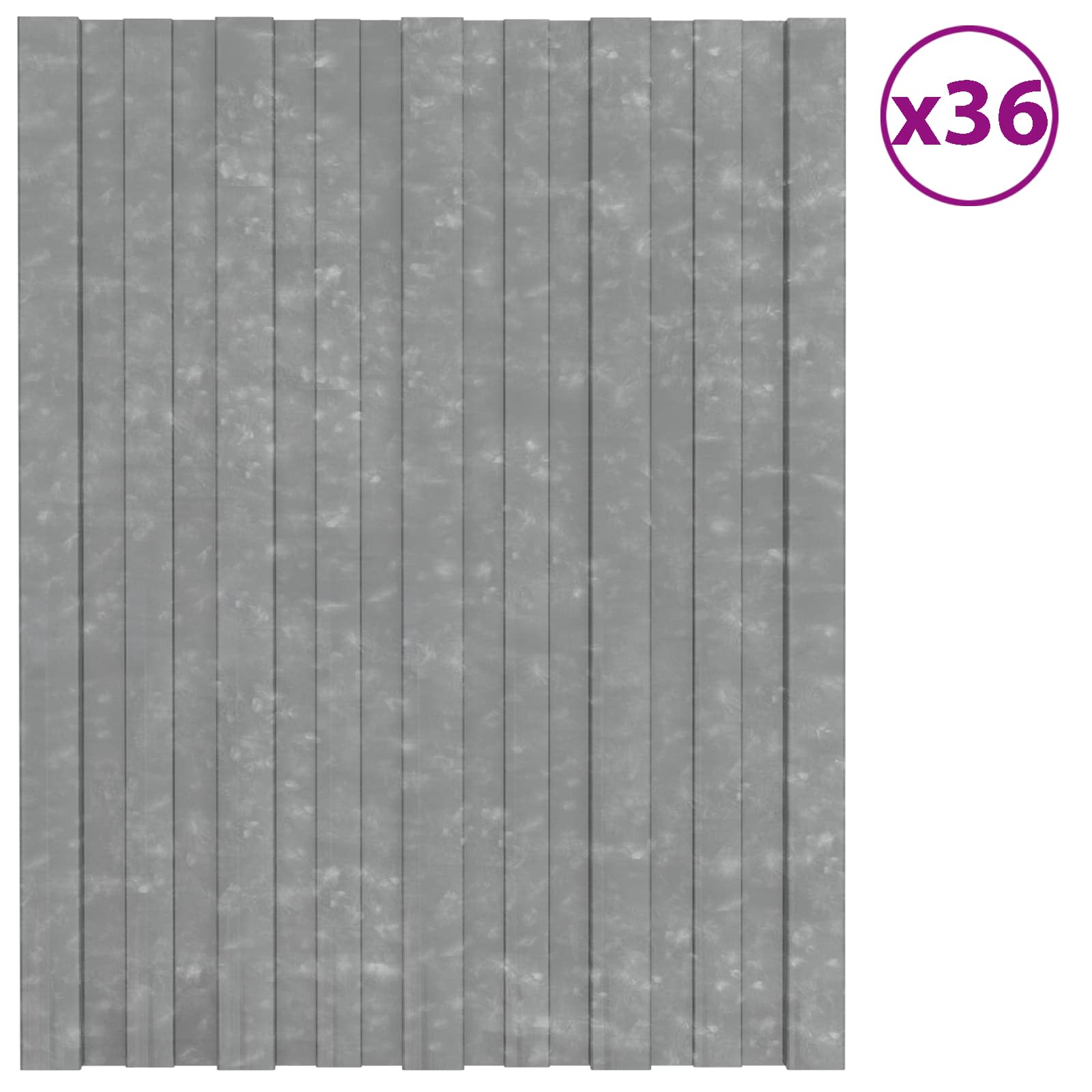 vidaXL Panel dachowy 36 pcs srebrny 60 x 45 cm Stal galwanizowana