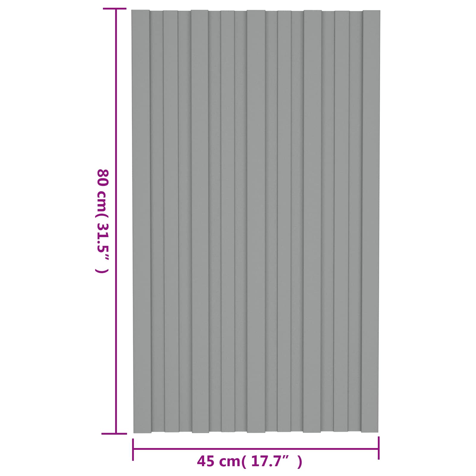 vidaXL Panel dachowy 36 pcs Szary 80 x 45 cm Stal galwanizowana