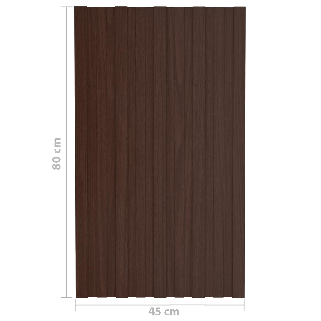vidaXL Panel dachowy 36 pcs brązowy 80 x 45 cm Stal galwanizowana