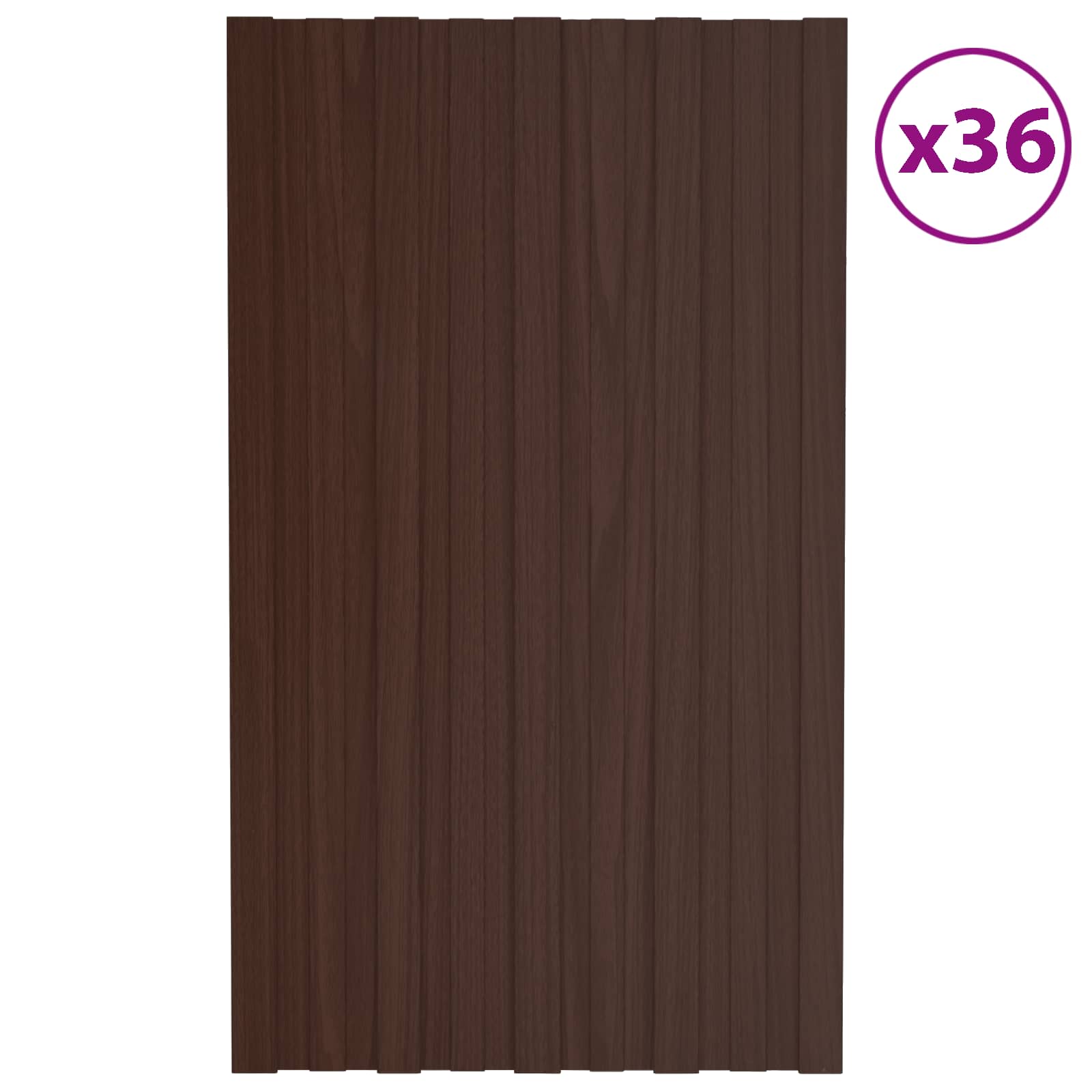 vidaXL Panel dachowy 36 pcs brązowy 80 x 45 cm Stal galwanizowana