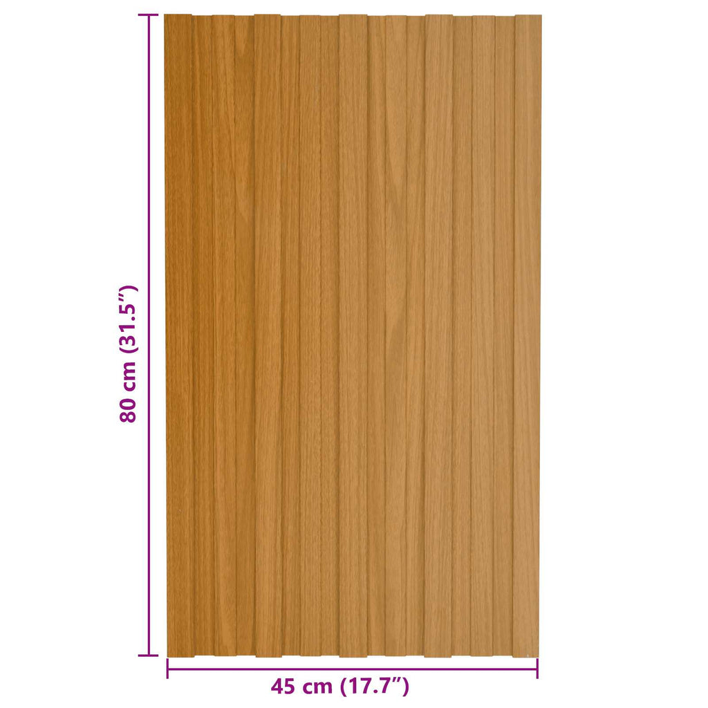vidaXL Panel dachowy 12 pcs naturalny 80 x 45 cm Stal galwanizowana