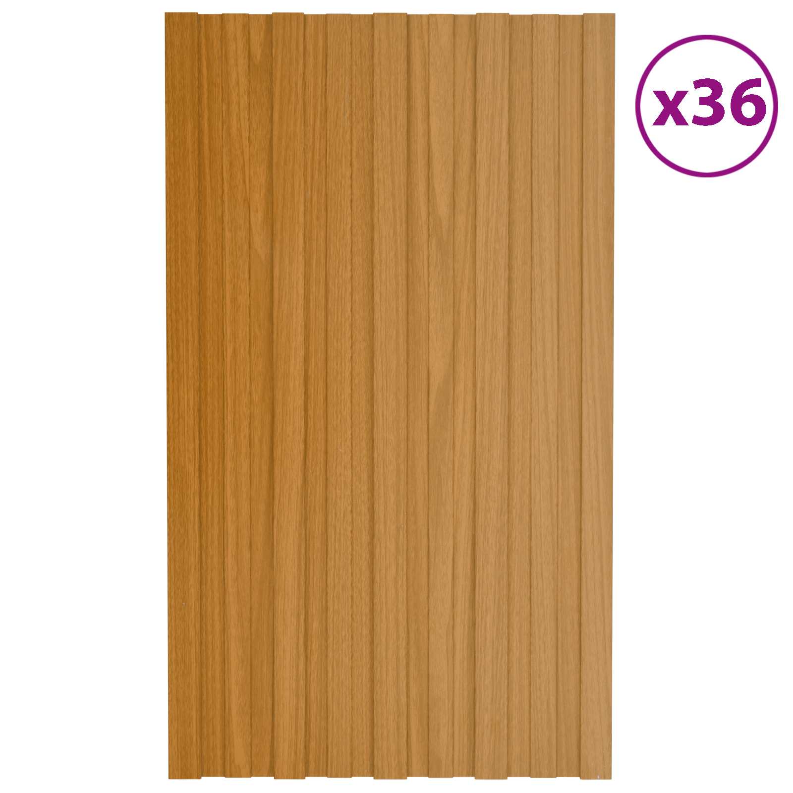 vidaXL Panel dachowy 36 pcs naturalny 80 x 45 cm Stal galwanizowana