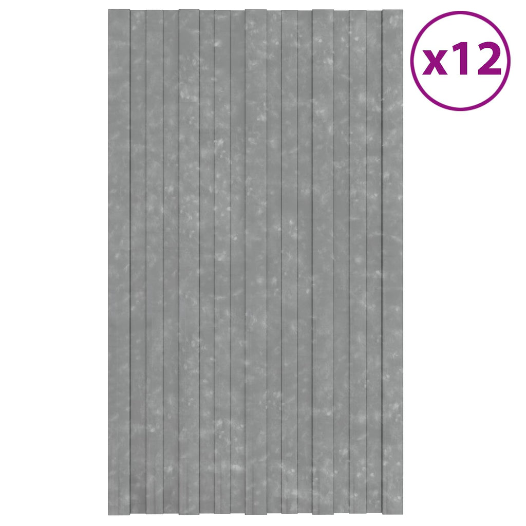 vidaXL Panel dachowy 12 pcs srebrny 80 x 45 cm Stal galwanizowana