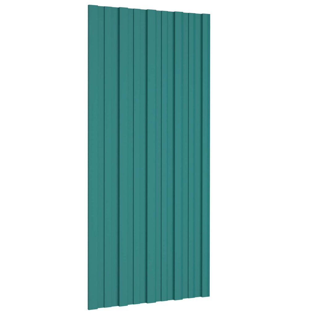 vidaXL Panel dachowy 36 pcs zielony 100 x 45 cm Stal galwanizowana