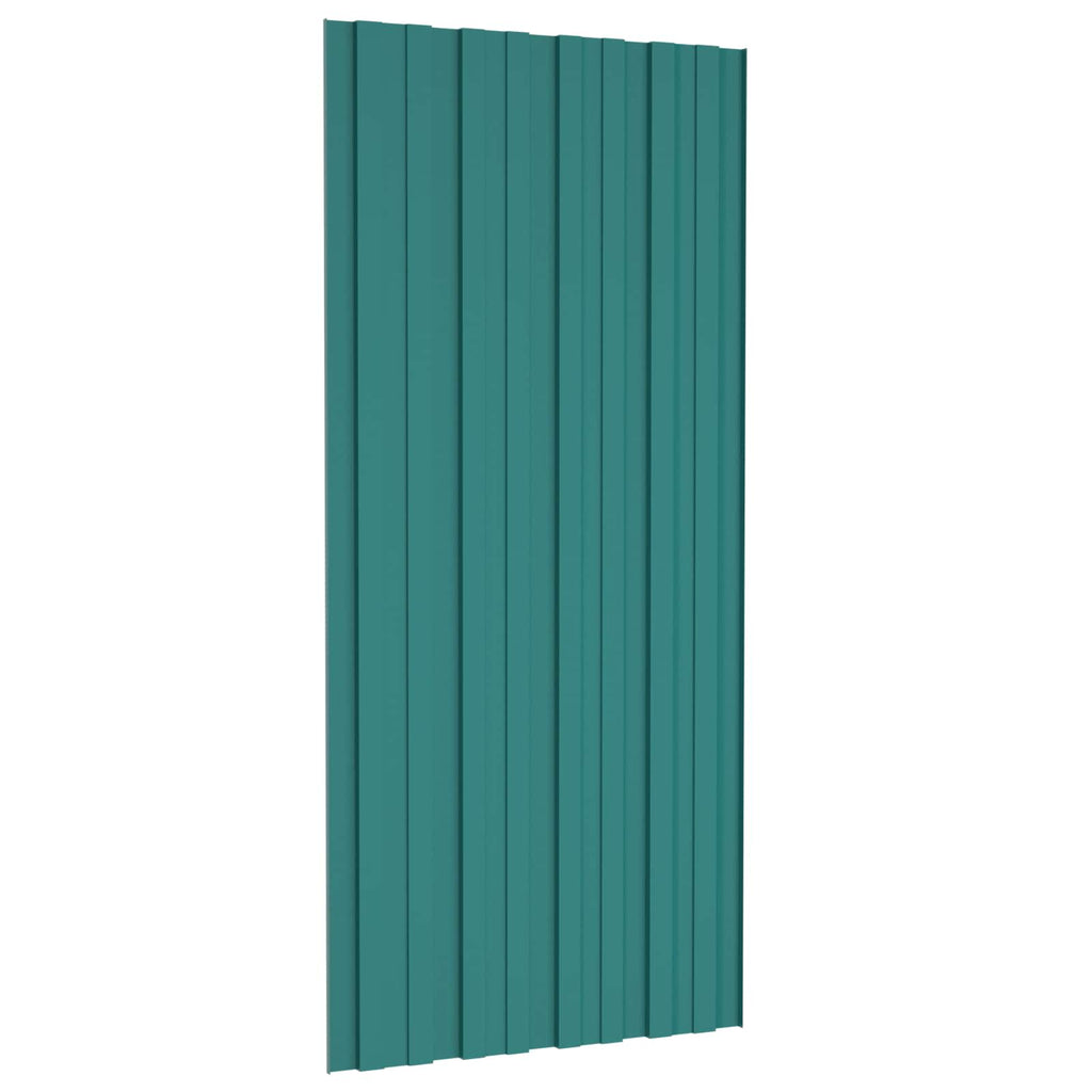 vidaXL Panel dachowy 36 pcs zielony 100 x 45 cm Stal galwanizowana