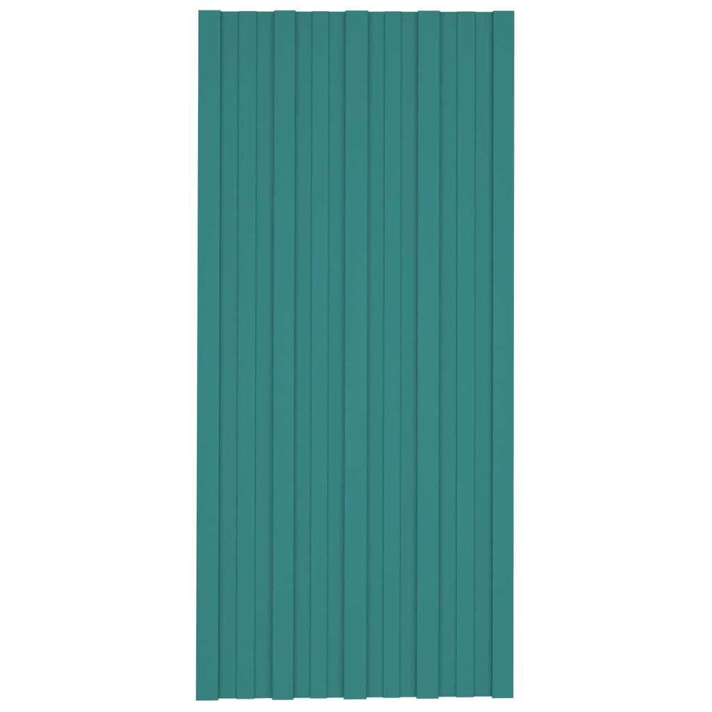 vidaXL Panel dachowy 36 pcs zielony 100 x 45 cm Stal galwanizowana