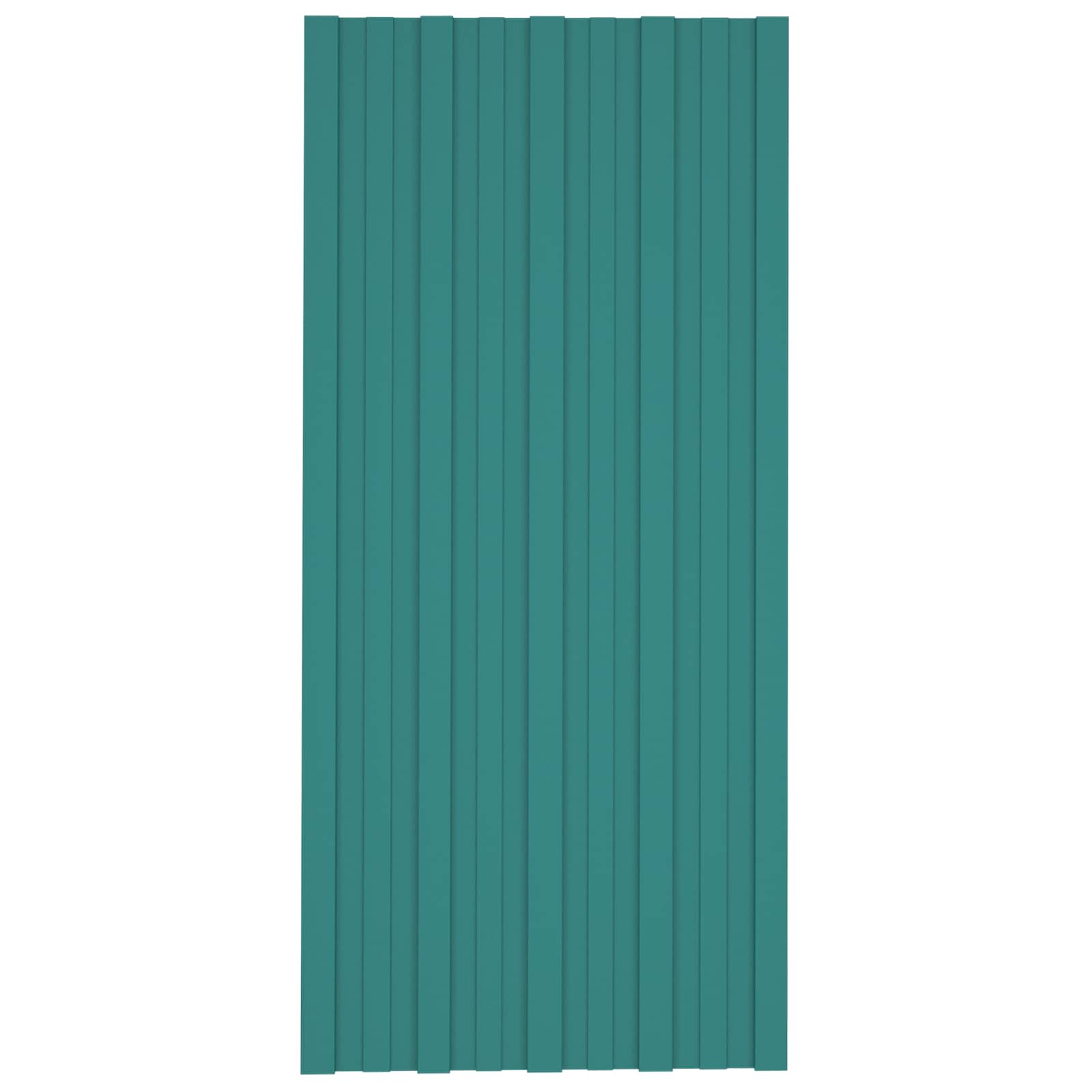 vidaXL Panel dachowy 36 pcs zielony 100 x 45 cm Stal galwanizowana