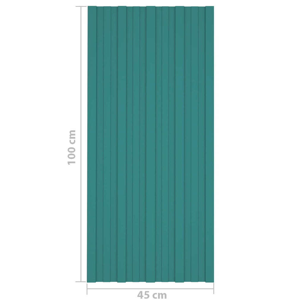 vidaXL Panel dachowy 36 pcs zielony 100 x 45 cm Stal galwanizowana