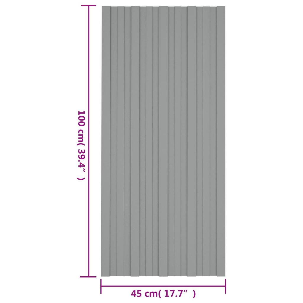 vidaXL Panel dachowy 36 pcs Szary 100 x 45 cm Stal galwanizowana