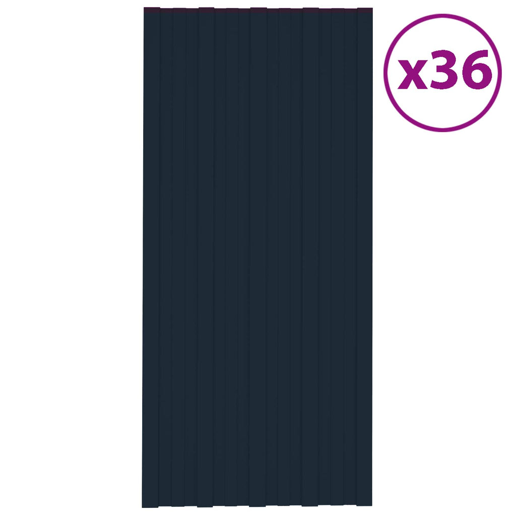 vidaXL Panel dachowy 36 pcs antracytowy 100 x 45 cm Stal galwanizowana