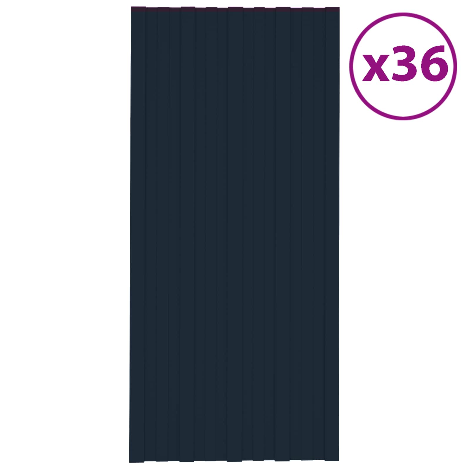 vidaXL Panel dachowy 36 pcs antracytowy 100 x 45 cm Stal galwanizowana