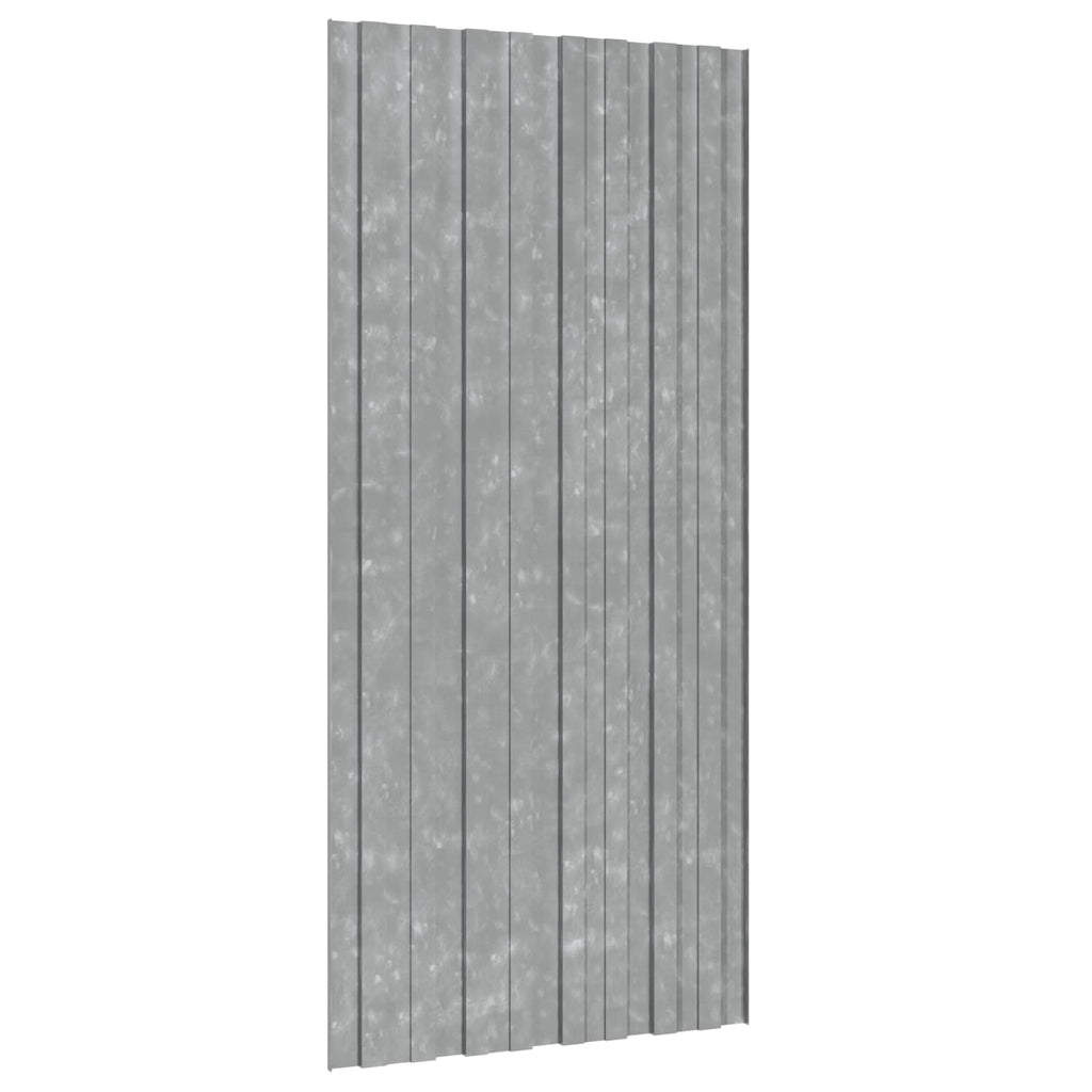 vidaXL Panel dachowy 12 pcs srebrny 100 x 45 cm Stal galwanizowana